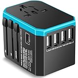 Reiseadapter Weltweit Universal Reisestecker Adapter mit 2USB, 3USB C 15W Schnelles Laden und 1AC Steckdose, Internationaler Steckdosenadapter, Travel Adapter mit UK EU USA AUS Stecker, 224+ Ländern.