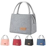 XhjzgcTech Lunchtasche Isolierte Lunchbox Bag,Wasserdicht Vespertasche,Kühltasche Herren Damen,Tragbar wasserdichtes Lunch Tasche für Frauen Männer Arbeit Schule Büro Picknick Snackbeutel-grau