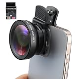 2 in 1 Handy Objektiv, Inklusive 0,45 X Weitwinkelobjektiv und 12,5 X Makroobjektiv, Kamera Objektiv für iPhone, Android, Samsung und die meisten Handys und Tablets Camera Lens Ideal für Fotografie