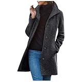 Generisch Damen Sportjacke Wollmantel/Winter Oberbekleidung Sachen (Grey, XL)