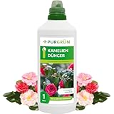 Purgrün® Kameliendünger 1 Liter – Organisch-mineralische Rezeptur – Premium-Flüssigdünger mit Spurennährstoffen – NPK 8+8+6 – Mit Guano & Aqua Plus – Für strahlende Blüten