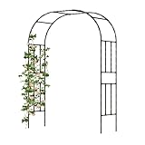 Caroeas Rosenbogen aus Metall, Stabiler Gartenbogen mit 20 mm verstärkten verzinkten Stahlrohren, rostfrei – 150x240x40 cm – Ideal als Rankhilfe für Kletterpflanzen
