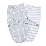 Lilly and Ben® Pucksack 2er Set I Baumwoll-Puckdecke in S/M (0-3 Monate) oder L (3-5 Monate) I Baby mühelos pucken I atmungsaktives Pucktuch mit weichen & verstellbaren Klettverschlüssen