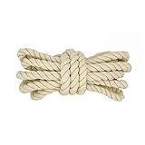 Baumwollseil, Makramee Kordel Dicke Baumwollkordel für DIY Handwerk Gartenarbeiten Dekoration 20mm x 5m Wandbehang Starke Seil, Beige