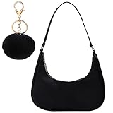 LQSCJS Umhängetasche Damen Handtasche, Umhängetasche Tasche, y2k Shoulder Bag, 90er Jahre Umhängetasche Damen, Handtasche Vintage für Frauen Dating Reisen Party Einkaufe (Schwarz)