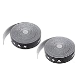 PATIKIL 16.4ft/5M Badminton Schlägerkopf Schutzfolie 0.7in Breite, 2er Pack PU Schläger Schutzband Schläger Rahmen Aufkleber Abriebfest, Schwarz