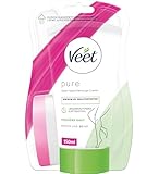 Veet Pure Dusch-Haarentfernungscreme für Körper, Arme & Beine - Enthaarungscreme für die Dusche, für trockene Haut - 150 ml inkl. Schwamm