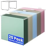 Hängeregistratur-Ordner in Briefgröße, 25 Stück, Briefformen mit 1/5-geschnittenen Registern und Aktenrahmen, Schreibtisch-Organizer, robust, keine Verlängerung, bleibt organisiert für Ihr Zuhause und