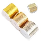 100m x 3 Spule Schmuckdraht 0.3mm,Basteldraht Dünn Lichtbeständig Und Leicht Zu Schmuckherstellung Bastelarbeiten Kupferdraht Basteldraht