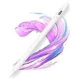 Stylus Stift für iPad 2018-2023,Stylus Pen Kompatibel mit Apple iPad 10/9/8/7/6th,iPad Mini 6/5th,iPad Air 4/3th,iPad Pro 11''/12,9'',Kapazitiver Stift mit 4 Ersatzspitzen, Palm Rejection (Weiß)