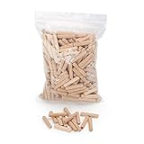 Holzdübel 8 mm x 40 mm | Riffelholzdübel 400er Packung | Dübel aus Buche | Holz Dübel 8 mm | Ideal geeignet für Dübelfräse & Lamellofräse | Optimale Holzverbindung