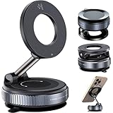 magnetspiele Handyhalterung Auto Magnet, 2025 Handy Halterung Auto, für Magsafe Autohalterung, 360° Verstellbar Metallarm Handyhalterung Auto Magnet für Kfz/Spiegel/ iPhone16 15 14 13 12 (Black)