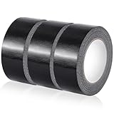 KUOGAS Panzertape Schwarz extra 3 Rollen 35m x 48mm,Insgesamt 105m,Wasserdichtes Reparaturband für innen & außen gewebeverstärktes Reparaturband,Rohrabdichtung im Außenbereich,Panzerband,Rohrschutz