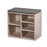 Kesper| Schuhschrank mit Sitzkissen, Material: Spanplatte, Maße: B: 51,5 x H: 48 x T: 29,5 cm, Farbe: Weiß | 15911