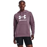 Under Armour Damen Rival Fleece Big Logo Hoodie Sweatshirt, Misty Purple/Weiß, M