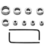 9 Stück Tiefenanschlagringe Set, Bohrer Tiefenanschlag 3/4/5/6/8/10/10/12/16mm, Tiefenbegrenzer Bohrer mit 2 Inbusschlüsseln, Präzise Bohrtiefensteuerung, Bohrhilfe für Holzbearbeitung und Dübel Set