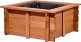 dobar 29236FSCe Hochteich Square - Gartenteich aus robustem Holz - Miniteich für Garten/Terrasse/Balkon - Teich für den Garten inkl. Teichfolie - 78 x 78 x42 cm, Braun