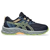 ASICS Kinder Pre Venture 9 Grade School Traillaufschuhe, Midnight/Lime Green, 4 Big Kid