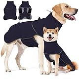 HEYWEAN Hundemantel Winter Wasserdicht Hundejacke mit D-Ring Warm Mantel Hund Fleece Hundepullover Reflektierende Wintermantel für kleine mittlere große Hunde Kleidung Hundejacke Wandern Winterweste