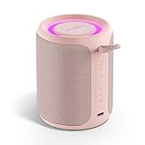 Deeyaple Bluetooth-Lautsprecher, Intensiver Bass, Verbundener Bluetooth 5.3, 15 W, Wasserdicht IPX7, Doppelte Stereokopplung, Mit 10 Stunden Akkulaufzeit (Rosa)