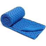 Yoga Handtuch Yogadecke, Rutschfest, Schnelltrocknend 180x60cm (Blau), XXL Decke für Sport, Strand, Picknick und Reise aus Microfaser, Tuch, Pilates, Fitness und Picknickdecke, Yogamatte, Strandtuch