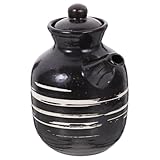 Housoutil Essigspender Keramik Weiß Sojasaucenflasche Küchen Gewürzglas Ölspender Sturz und Spritzwassergeschützt Multifunktionaler Gewürzhalter für Haushalt und Gastronomie