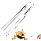 LAJUP 2 Stück Gebogen Aquarium Pinzette Lang 27 Cm Pinzette Edelstahl,Pinzette Lang,Futterzange Edelstahl Mit Gummispitze Gerade Und Gebogen Pinzetteterrarium Werkzeug,Futterwerkzeug