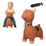 JAMARA 460542 Hüpftier Lama HoppyDoo - Spielzeug für Kinder, Hüpfspielzeug Baby Indoor/Outdoor, Geschenk für Kids, Gartenspielzeug, Bouncing, Pflegeleicht, BPA frei, mit Pumpe