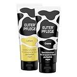 EUTERPFLEGE Set 1x Pflegecreme und 1x Körperlotion, intensive Pflege für trockene Haut, Feuchtigkeitscreme für Hand und Körper, parfümfrei, Allergiker geeignet 2x 200ml