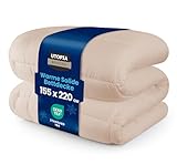 Utopia Bedding Bettdecke - Warm Zudecke - Füllung - Microfaser Antiallergisch für Allergiker - Gesteppte Steppdecke (Beige, 155 x 220 cm)