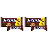 Snickers Schokoriegel, Erdnüsse, Karamell, Eine Packung á 5 Riegel | Fußball Snack | (1 x 5 x 50 g) (Packung mit 2)