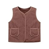 Generisch Weihnachten Mädchen Fleeceweste Winter Gepolsterte Warme Jacke Oberbekleidung Softshell Winddicht Wärmeisolierte Mäntel Für Kleinkinder (Khaki, 18-24 Months)