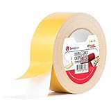 Sanojtape Original Teppichband 50mm x 25m Doppelseitiges Verlegeband Klebeband für Teppiche, Matten, Fliesen, Laminat Extra Starkes