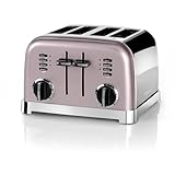 Cuisinart 4-Scheiben-Toaster | Breite Schlitze, ideal für dickes Brot und Bagels | 6 Bräunungsstufen plus Abtauung | Breite Schlitze,High-Lift-Hebel | Passender Wasserkocher erhältlich | Rosa