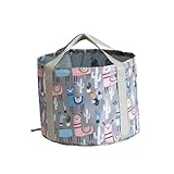 VANZACK Faltbarer Tragbarer Wasserbehälter mit Alpaka muster Wasserdichtes Peva material Großer Zusammenklappbarer Eimer mit Doppeltem Griff Vielseitig als Waschbecken oder Fußbad Inkl