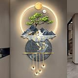 Art Wall Decor, Koi Fish Wall Sculptures, Oriental Feng Shui Hanging Painting for Home Decoration with Wireless Remote Control