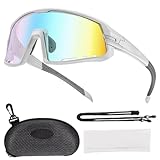 Zibeem Fahrradbrillen für Herren,Fahrradbrillen, Mountainbike-Brille, UV-Schutz-Fahrradbrille mit farbwechselnden Gläsern, Sport-Sonnenbrille für Damen und Herren zum Laufen