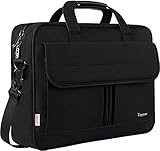 Taygeer Laptoptasche 17 Zoll, Große Aktentasche Laptop Schultertasche Wasserdicht Notebooktasche Business Laptop Tasche Herren Umhängetasche für Reisen Business Schule, Schwarz