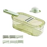 Gemüseschneider | Zwiebelschneider - mit Behälter Küchengerät für Kochen Kartoffeln Karotten Zubereitung Grillen Camping Restaurant