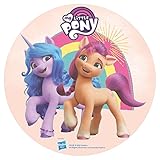 dekora - Essbare Tortendeko für Kinder | My Little Pony Tortenaufleger aus Esspapier - 20 cm