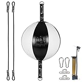 InnoLife Doppelend-Punchingball-Schlagsack-Set, Speed-Striking Reflex Kit mit Bungee-Seilen, perfekt für Reaktion, Beweglichkeit und Hand-Augen-Koordinationstraining (Schwarz & Weiß)