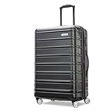 Samsonite Omni 2 Hartschalen-Koffer, erweiterbares Gepäck mit 360-Grad-Rollen, schwarz - Midnight Black, Checked-Large 28-Inch