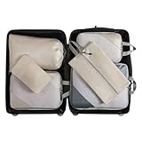 Kompressionsverpackungssäcke, 6 -teilige Reisespeicher Koffer, platzsparender Organizer mit haltbaren Reißverschlüssen für Kleidungschuhe Betten Toilettenartikel Trösterbewegung Campingflugzeug