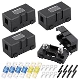 4 Stück Midi Sicherungshalter, Kfz Sicherungshalter mit 60A, 100A, 120A Mega Sicherung und 8 Stück Terminal, Mega Sicherungshalter, Sicherungshalter Sicherungen für Auto, Boot, Suv, LKW,Style B