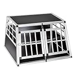 MaxxPet Hundebox Auto Faltbar - 2 Türen - Transportbox Katze & Hund - Hundetransportbox Auto - Hundetragetasche - Reise & Transport für Hunde - Aluminium Pro - 89x69x50 cm