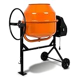 EBERTH 160L Betonmischer Elektrisch Mobil, 650W Motor, Gestell, Trommel und Zahnkranz aus Stahl, feststellbares Handrad, breite Fußplatte, Profi Zementmischer, Trommel schwenkbar, Einfache Bedienung
