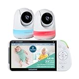 Babysense Babyphone mit Kamera und 5.5'' 1080p Full HD Geteilte Bildschirmanzeige, 2 Kameras, RGB-Nachtlicht, 5000mAh Großer Akku, 2-Wege-Audio, 4X Zoom, Ohne WLAN, Model: MaxView-2CAM