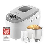TZS First Austria Brotbackautomat | automatisch 750g-1250g Brot, Kuchen, Sauerteig | Antihaftbeschichtet | Brotbackmaschine mit Timer | einfache Bedienung über Display - inkl. 2 Knethaken, Weiß