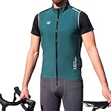 IMPALAPRO Fahrradweste Herren Softshell Winddichte und Atmungsaktive Radweste Herren für Rennrad & MTB – Ultraleichte Fahrrad Weste Herren mit Reflektoren & Taschen (L, Dunkelgrün)