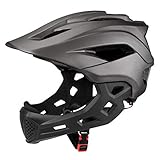 Kinderhelm, Integralhelm Kinder, Rollerskaten, Roller, Fahrradhelm MTB, BMX, Grau